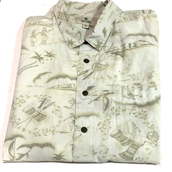 Mens Hawaiian Shirt Tiki Wakiki Surf Hulu Dancer 100% Cotton Short Sleeve Sx XL - Picture 1 of 6